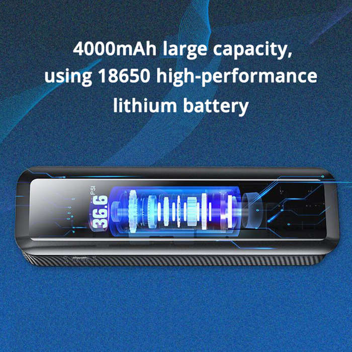 Carbon Fiber Black - 4000mAh 150PSI 15Cylinder Wireless Car Air Compressor& Power Bank Air Pump Tyre