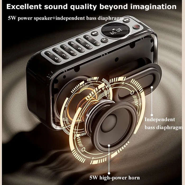 Green - SANSUI F35 Wireless bluetooth Speaker Bass Diaphragm HiFi Sound Hands-free Calls 2400mAh Sup