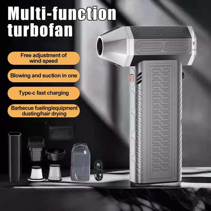 Grey - 130000RPM 2 In 1 Mini Blower Fan Turbo Jet Fan Brushless Motor Handheld Duct Fan Electric Air