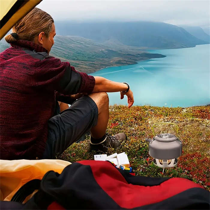 Grey - IPRee Portable Mini Alcohol Stove Burner Adjustable Firepower Gasoline Stove Aluminum Alloy B