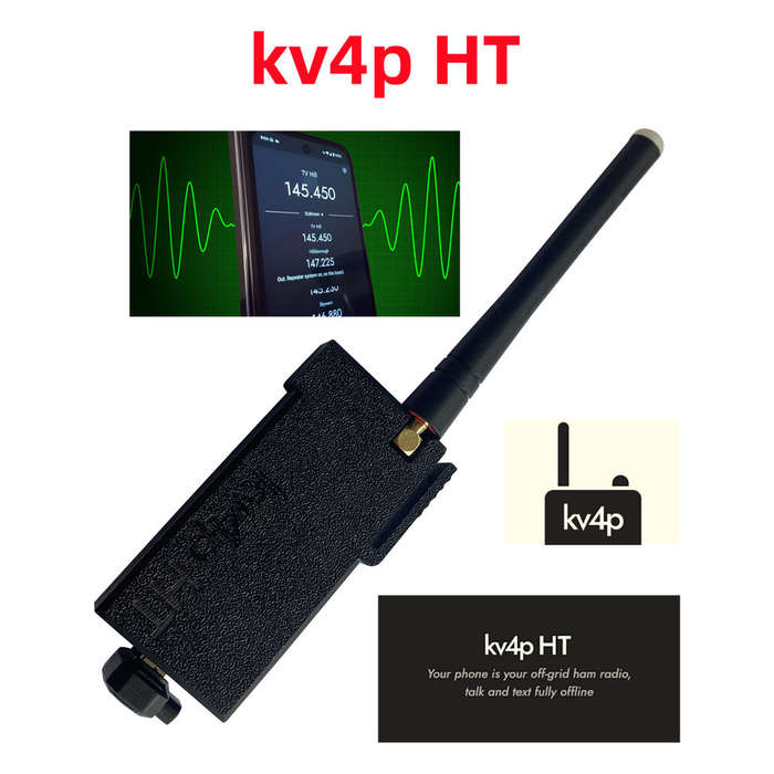 Black - KV4P HT VHF Amateur Radio Module USB C Transceiver Ham Radio Support Voice APRS Text Messagi