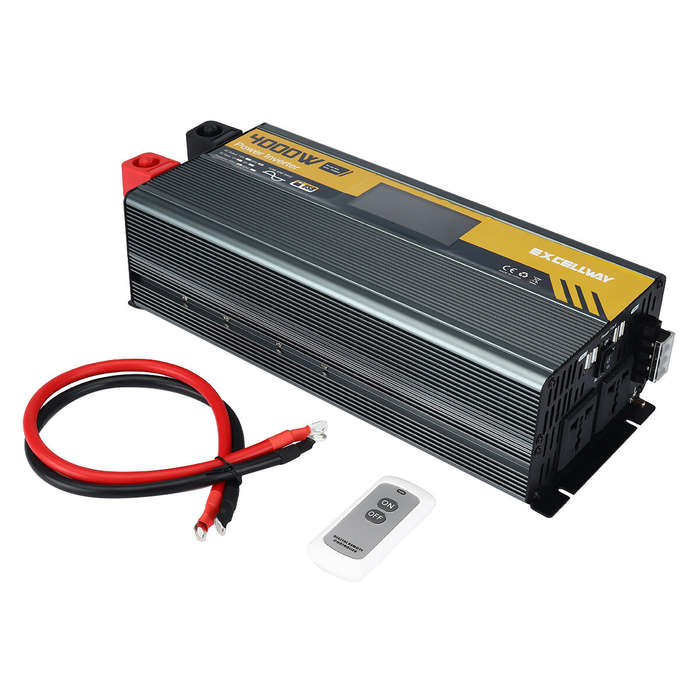 Excellway 1000W/2000W/3000W/4000W/6000W(Peak) Car Power Inverter 220V-50HZ DC 12V/24V Converter w/LC