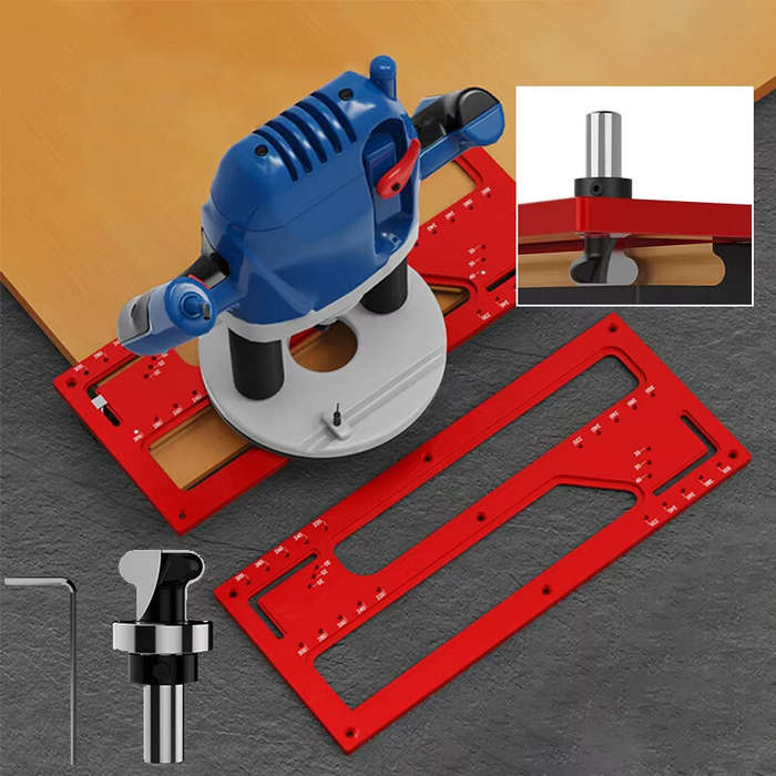 Red - BOHAN Invisible Embedded Handle Slotting Template For Wardrobe Cabinet Door No Handle Needed S