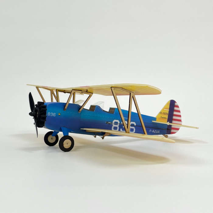 KIT+Motor - MinimumRC PT-17 Stearman Micro Scale 360mm Wingspan KT Foam RC Airplane Biplane KIT+Moto