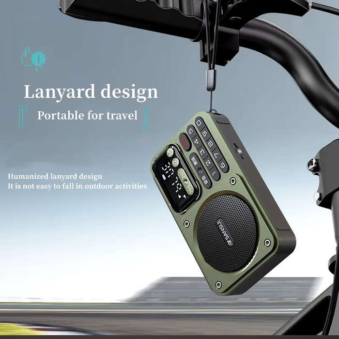 Green - SANSUI F22 Multimedia Radio Wireless bluetooth Speaker Digital Display HiFi Card Music Louds