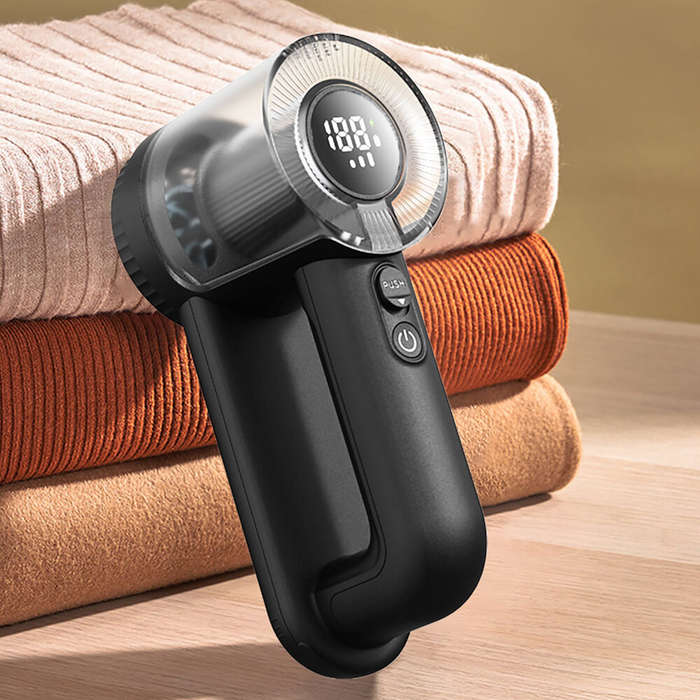 White - Rechargeable Fabric Shaver, 2 in 1 Electric Lint Remover with Lint Brush, Fuzz Lint Shaver,