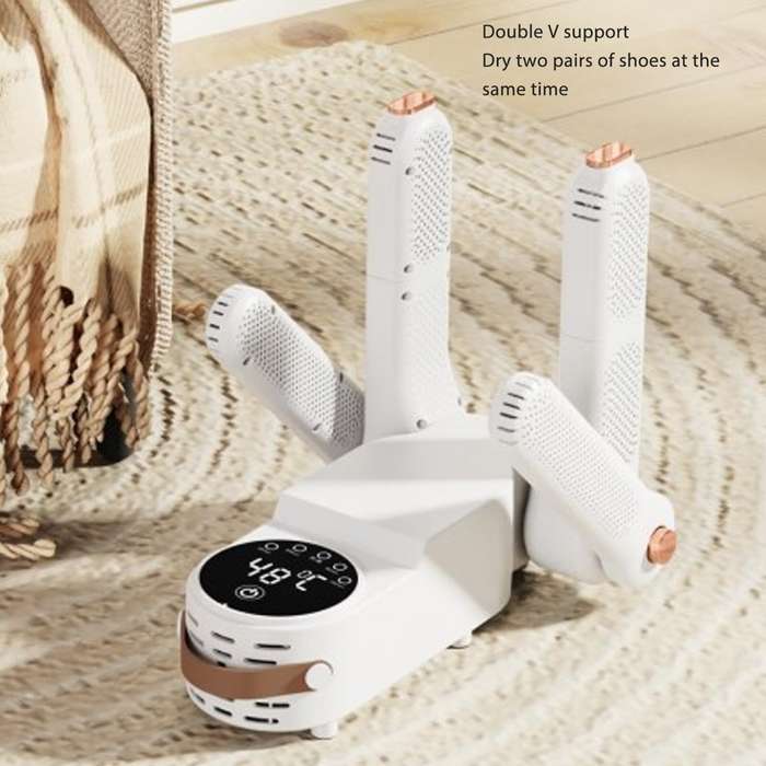 EU Plug - Double V Shoe Dryer Timed Quick Drying Shoe Dryer Portable Foldable Shoe Dryer Constant Te