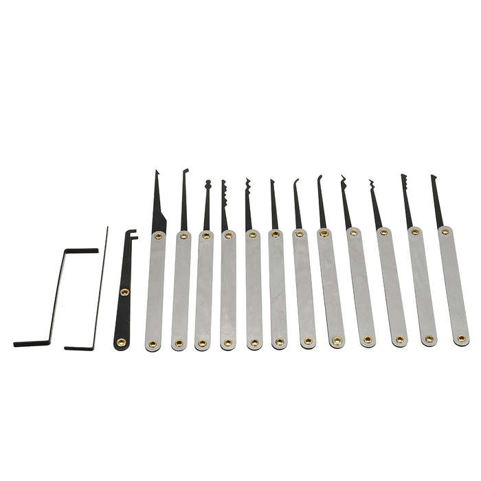 24PCS Stainless Steel Picks and Padlocks Set Complete with Picking Blade Wrench and Other Accessorie