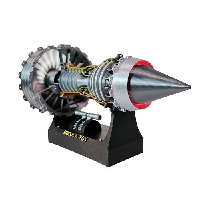 Silver - NIKOLATOY Small Size 24cm TR900 Turbofan Engine Model Decoration Science Discovery Toys
