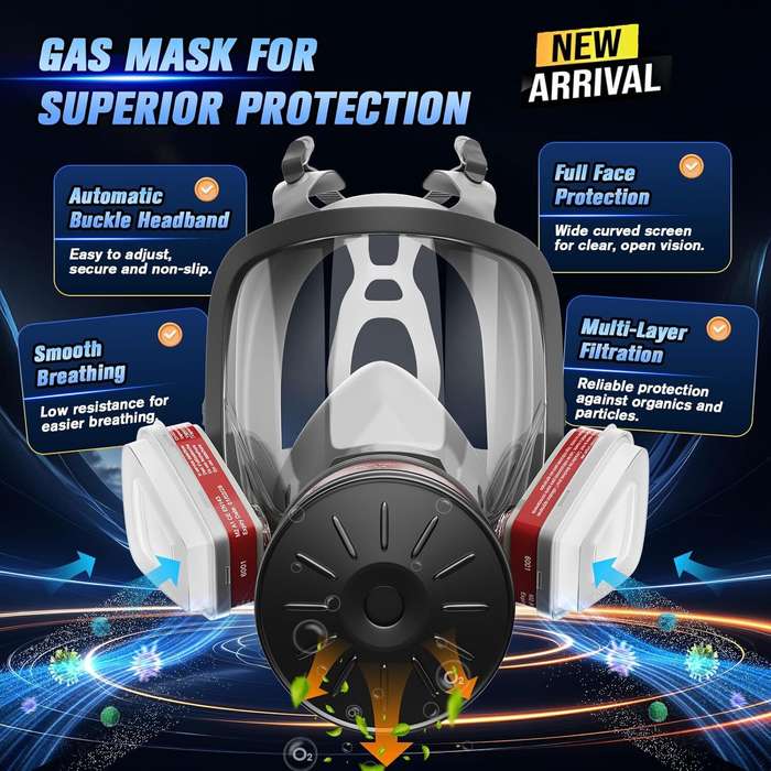 #A - Gas Mask Survival Nuclear and Chemical Full Face Gas Mask with 40mm Activated Carbon Filter and