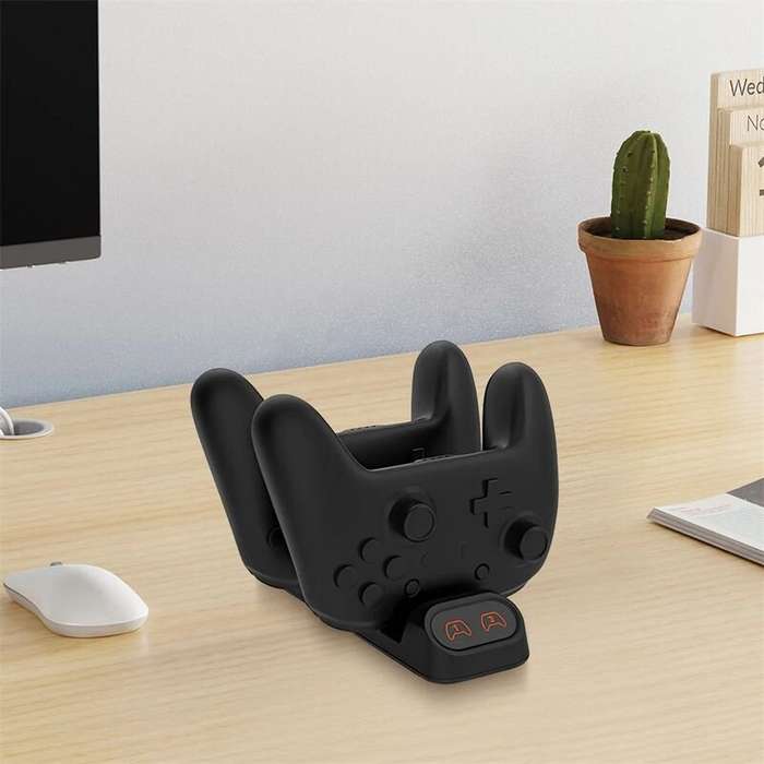 Black - Dual Controller Charging Station Compatible for PS5 Xbox Series S X Switch Pro with LED Disp