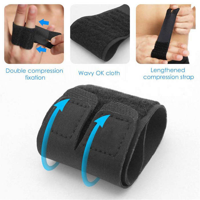 L - AOLIKES 2PCS Sports Volleyball Basketball Finger Support Protector Finger Guard Bandage Pain Rel