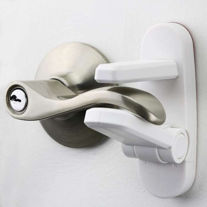 White - 4Pcs Dreambaby Child Protection Door Lever Lock Quick Install 3M Adhesive Toddler Door Safet