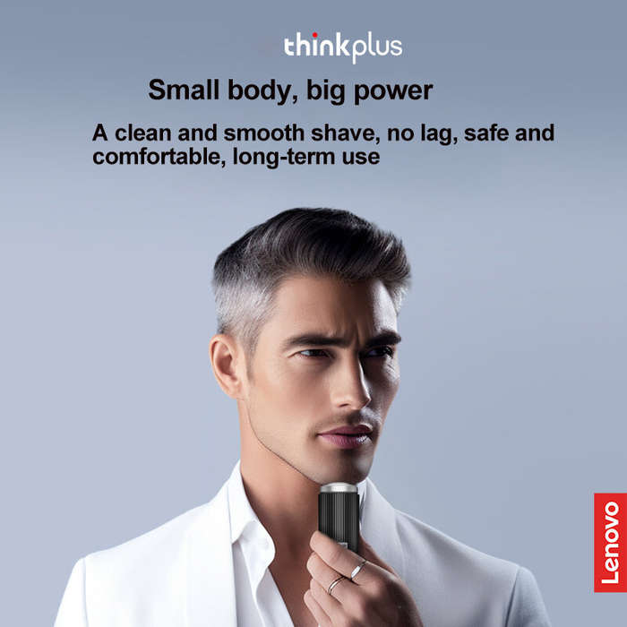 Black - Lenovo Thinkplus ES10 Rechargeable Mini Electric Shaver IPX6 Waterproof Level 350mAh Battery
