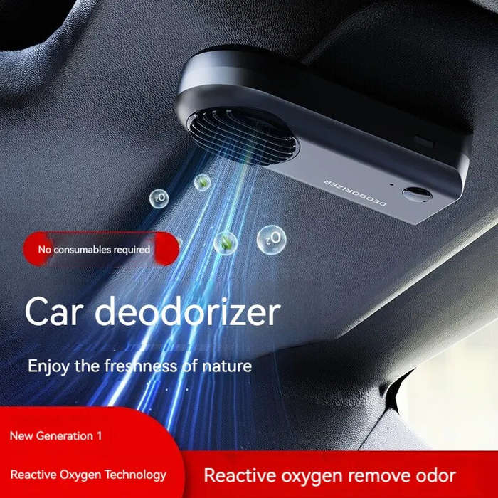 White - 1200mAh Air Purifier Ozone Active Deodorizer Car Odor Eliminator Electronic Intelligent Odor