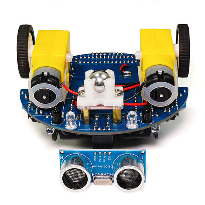 #1 - HU-063 Graphical Programming 51 Intelligent Car Kit Infrared Tracking Ultrasonic Obstacle Avoid