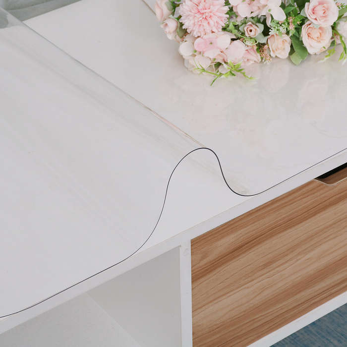 1.5mm Thickness Clear Plastic PVC Tablecloth Transparent Non-Stick Waterproof Protector Dining Table