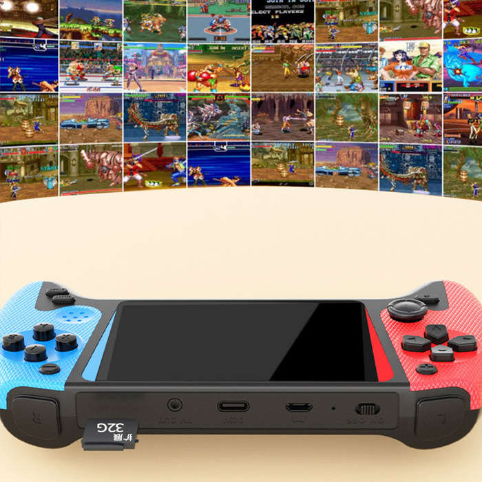 Blue - Q21 Handheld Game Console 3.5 Inch HD Screen 500 Retro Arcade Games Dual Joystick TV Output P