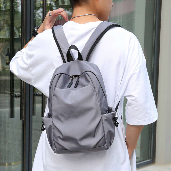 Black - IPRee Oxford Mini Men's Backpack New Solid Color Waterproof Small Shoulder School Bag Lightw