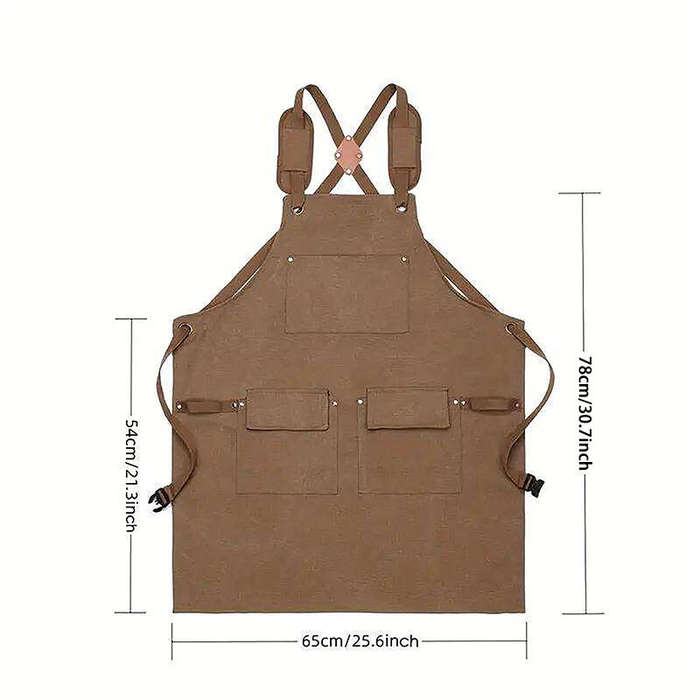 Camel - Extra large Style Apron Thick Canvas Suitable for Woodworkers Electricians Gardeners Black/C