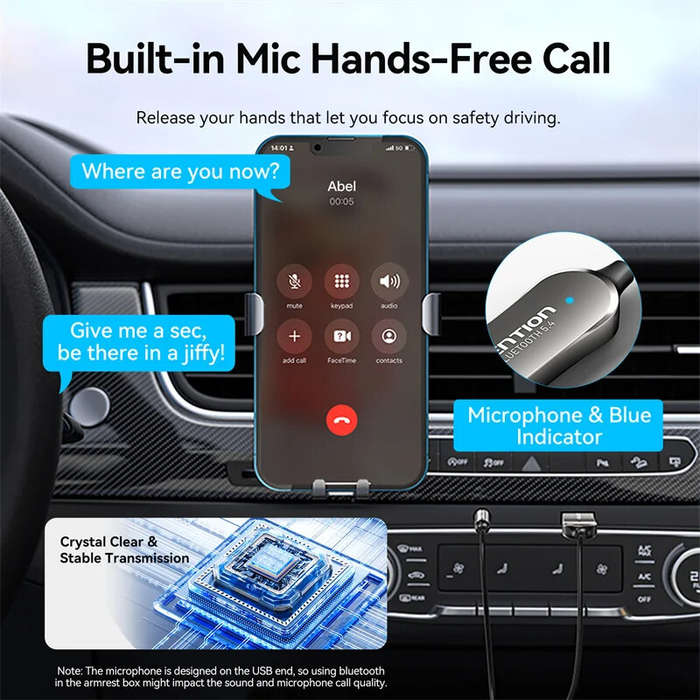 Black - Vention bluetooth AUX Adapter Wireless Car bluetooth Receiver USB to 3.5mm Jack Audio Music