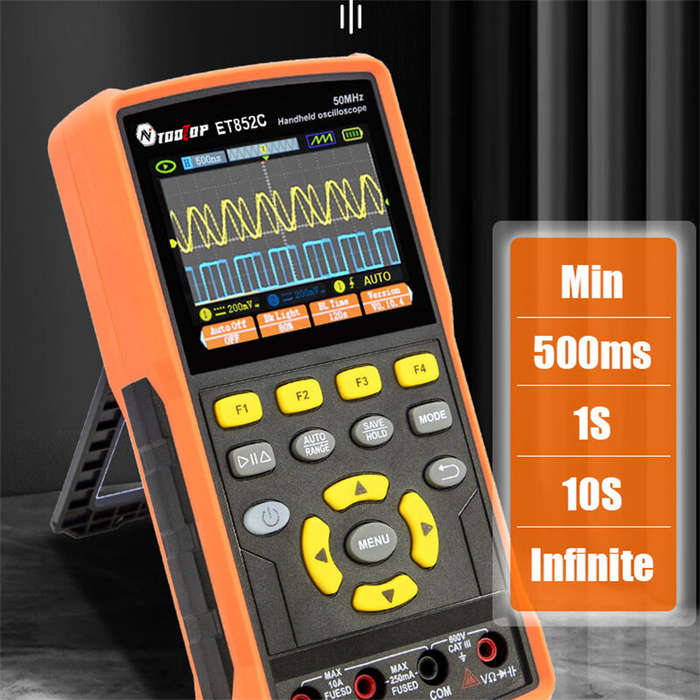 #1 - ET852C 3 in 1 2*50MHz Bandwidth Oscilloscope 200MSa Sampling Rate Dual Channel Oscilloscope Mul