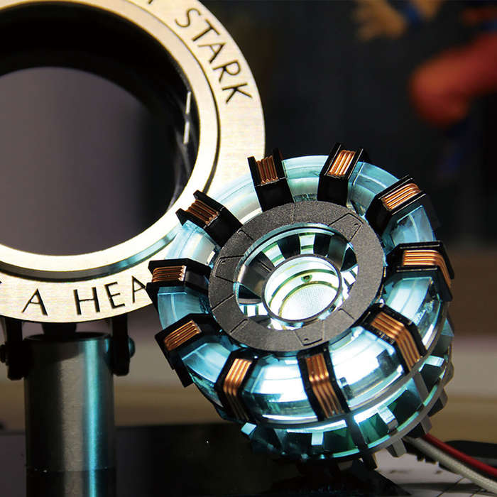 02 - 1:1 Aluminum Alloy Arc Reactor DIY Model MK2 Led Light Mark Chest Tony Heart Lamp Light DIY Mod