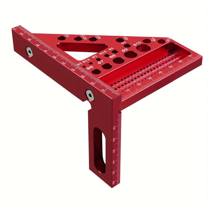 Red - JIGHOLE 5th Generation 3D Multi-angle Measuring Ruler Square Ruler 22.5-90 Degree Protractor A