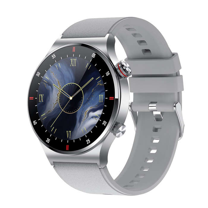 Grey - QW33 1.28inch HD Screen bluetooth Call ECG+PPG Heart Rate Blood Pressure Blood Oxygen Monitor