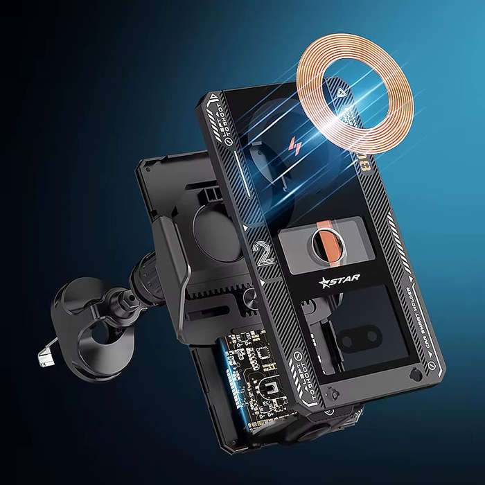 Silver - T9 Car Wireless Charging Holder 15W Fast Wireless Charger Auto Clamping Infrared Sensor 360