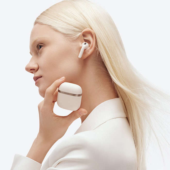 White - EDIFIER Evo Air TWS Headset Wireless bluetooth 5.4 Earphone 13mm Moving Coil HiFi Bass AI Ca