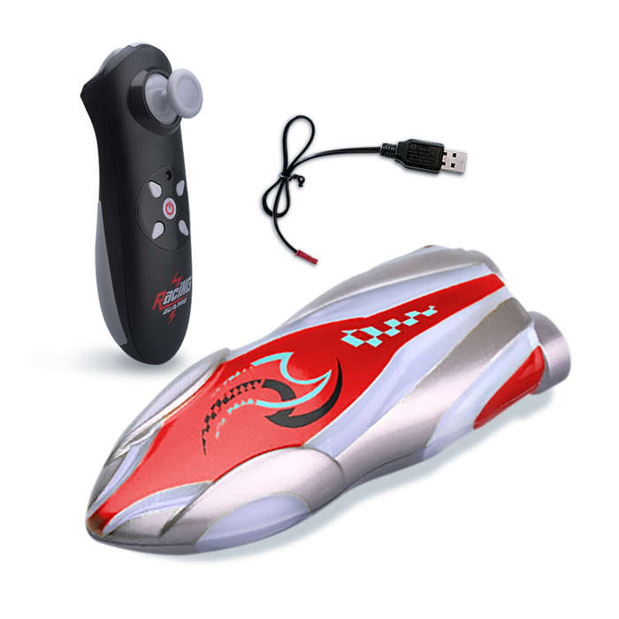 Red - HUICAN 809 Mini Remote Control High Speed RC Boat Two Motors Led Light 360 Rotation Palm Speed
