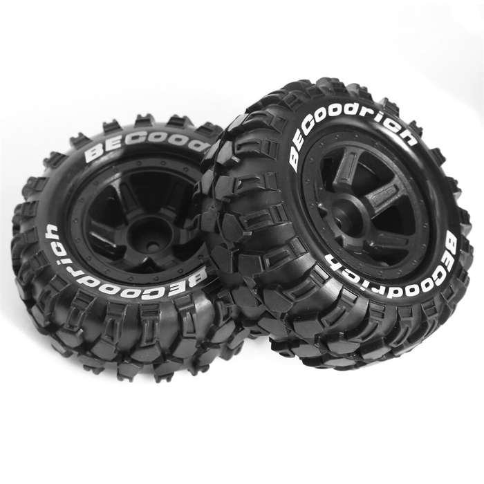 Black - 4PCS Upgraded Tires Wheels for Rlaarlo MJX HBX 1/14 1/16 High Speed Racing RC Cars Vehicles
