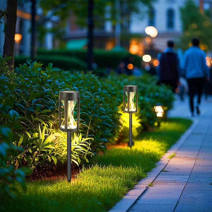 Warm Light - 4Pack LED Solar Lawn Light 2300K Warm Light Outdoor Waterproof Garden Night Light Court