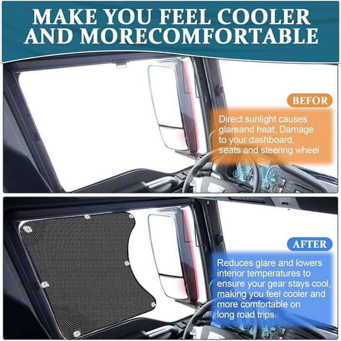 Black - 2 Pack Heat Reduction Car Side Window Sun Shade Universal UV Protection Mesh Window Shade wi