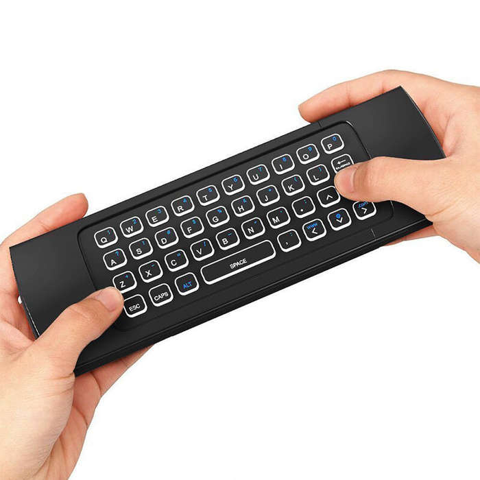 Black - MX3 2.4G Voice Air Mouse with Backlight Wireless Mini Keyboard Remote Control Infrared Learn