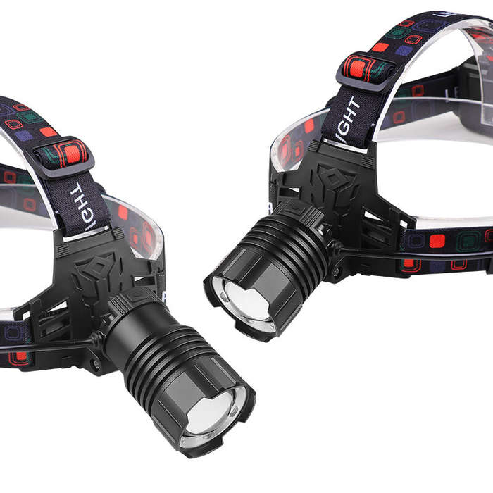 Multifunctional 30W LED Headlamp Telescopic Zoom Lightweight LED Strong Light Headlight 18650 Type-C