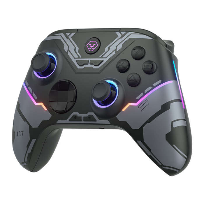 Black - Aolion AL-NS2286 RGB Hall Linear Trigger Wireless Gaming Controller bluetooth Joystick Gamep