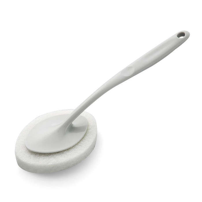 White - Honana Home Multifunctional Long Handle Dismountable Hook and Loop Design Sponge Cleaning Br