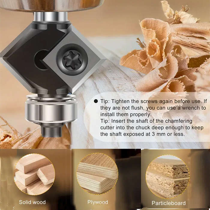 1/4 Inch 6.35mm Shank - 1/4 Inch 6mm 8mm Shank 45 Bevel Chamfer Milling Cutter Router Bit Tungsten C