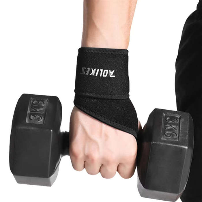 Black+Orange - AOLIKES 1PCS Elastic Bandage Wrist Band Anti-slip Breathable Hand Protection for Weig