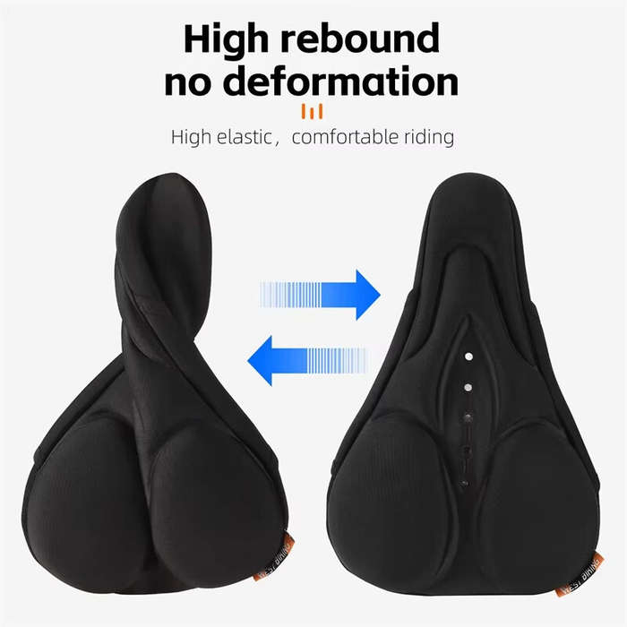 Black - WEST BIKING Silicone High Elastic Bicycle Cushion Cover Breathable Soft Bike Seat Cushion wi