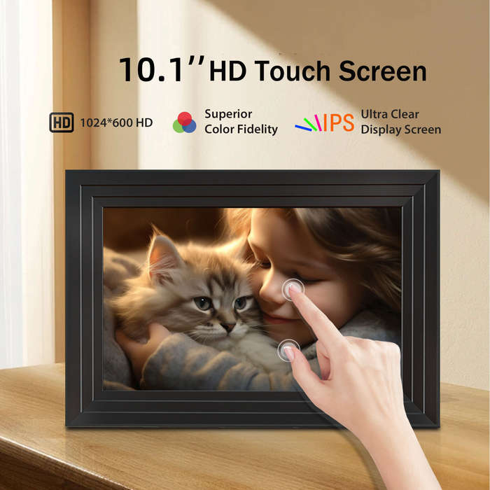 US Plug - 10-inch Smart WiFi Touch Digital Photo Frame Cloud Digital Photo Frame 1280*800 IPS LCD To