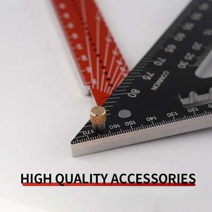 Black - New Woodworking Triangle Ruler Foldable Fixed with Magnet Adjustable Angle 7 Inch 12 Inch Al