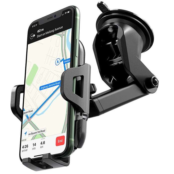 Black - HOCO CA76 Universal Car Phone Holder Adjustable GPS Mount Stand for iPhone 16 16 Pro 15 14 1