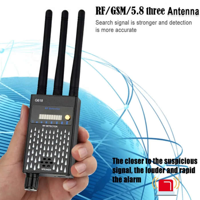 Black - G618 Wireless Signal Detector GPS Anti Listening Anti Peeping Hidden WiFi Camera Detector fo