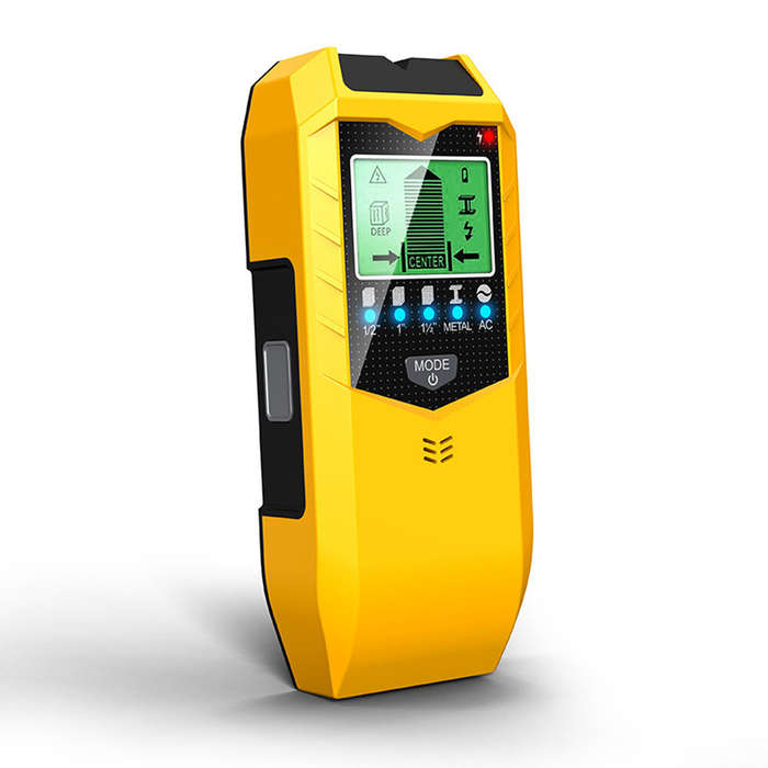 Yellow - 5-in-1 Electronic Wall Detector SH402 Multifunctional Handheld Metal Stud Wood Finder with