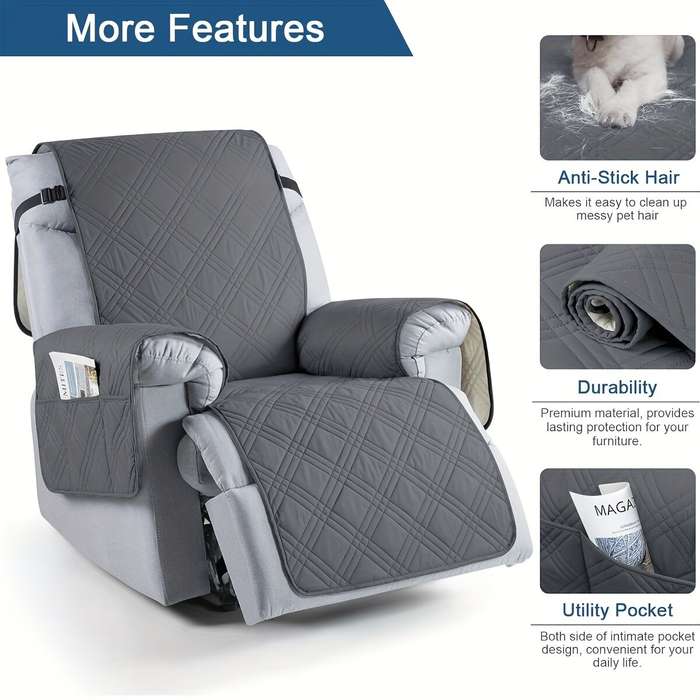 Light Grey - Single Seater Sofa Cushion TPU 100% Waterproof Non-slip Pet Sofa Cushion Massage Chair