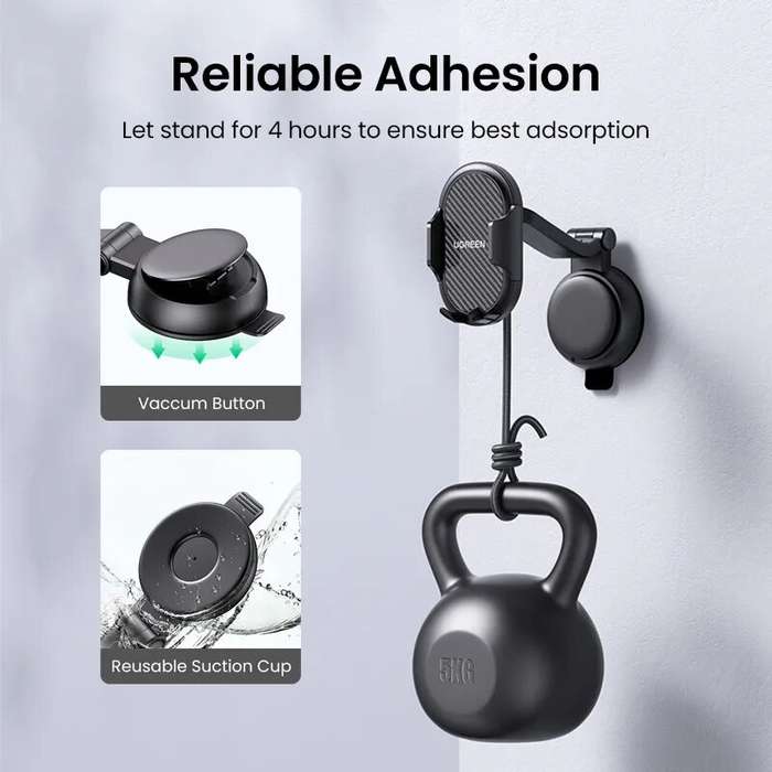 Black - UGREEN LP405 Waterfall-shaped Suction Cup Car Holder Gravity Dashboard Phone Holder Universi