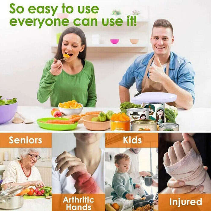 Black - Electric Can Opener Automatic One Touch Can Opener for All Can Sizes Seniors Kitchen Device